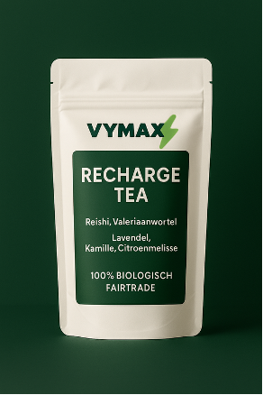 VYMAX Recharge Tea, natuurlijke kruidenthee voor ontspanning, herstel en een betere nachtrust.